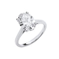 18ct White Gold 3.00ctw Oval Cut Lab Grown Diamond Ring IGI Certified