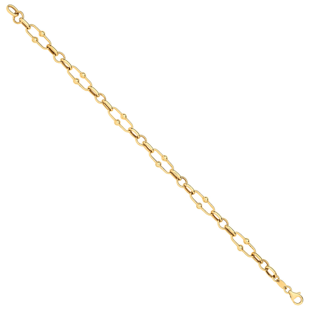 9ct Yellow Gold Pivot Link Ladies Bracelet