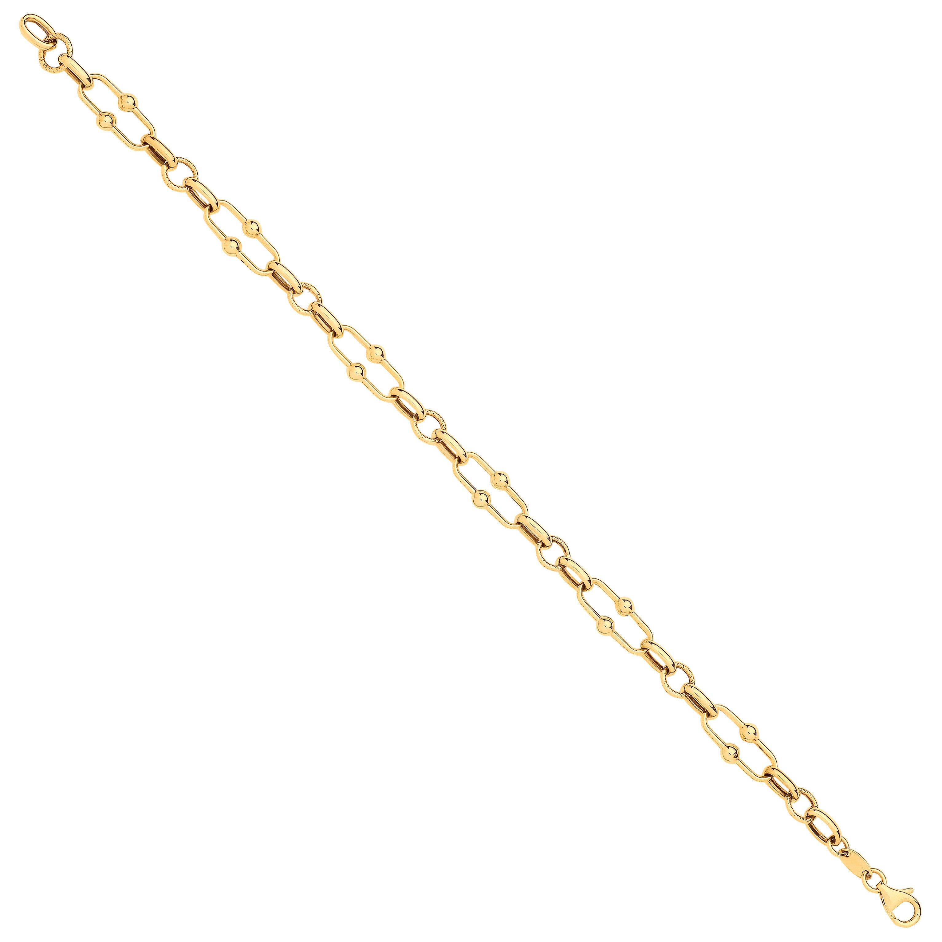 9ct Yellow Gold Pivot Link Ladies Bracelet
