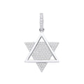 Sterling Silver Star of David Cubic Zirconia Pendant