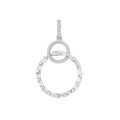 Sterling Silver Entwined Circles Drop Cubic Zirconia Pendant
