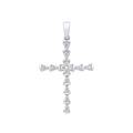 Sterling Silver Part Rub-Over Cubic Zirconia Cross
