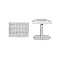 Sterling Silver Cubic Zirconia Rectangle Cufflinks