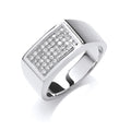 Sterling Silver Micro-Pave Cubic Zirconia Gents Ring