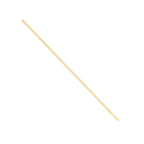 14ct Yellow Gold Hollow Beveled Curb 3.5mm Chain