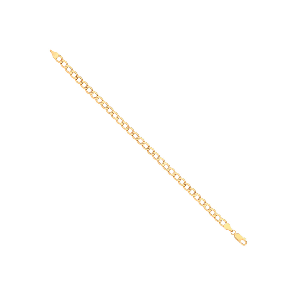 14ct Yellow Gold Hollow Beveled Curb 5.0mm Chain