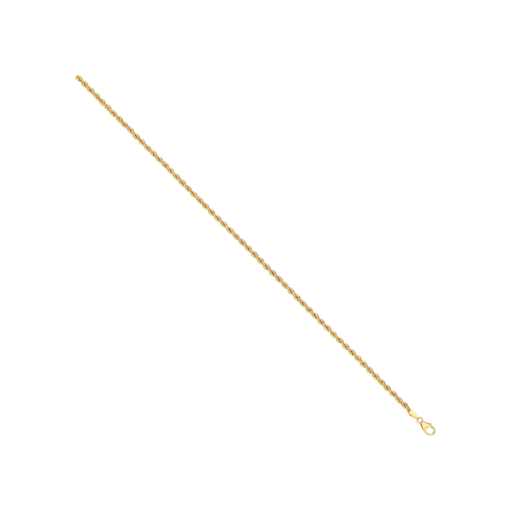 14ct Yellow Gold Hollow Rope 2.7mm Chain