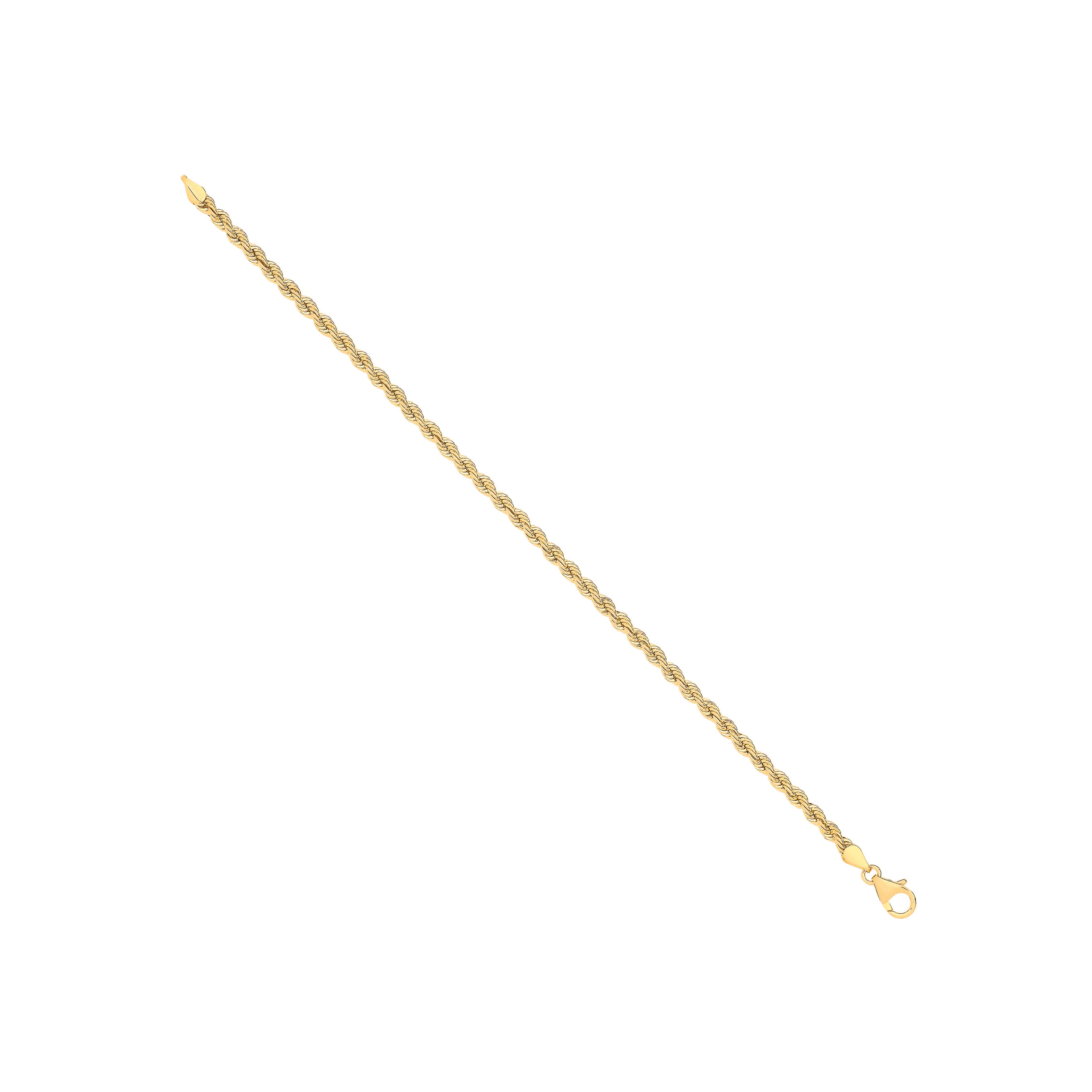 14ct Yellow Gold Hollow Rope 3.3mm Chain