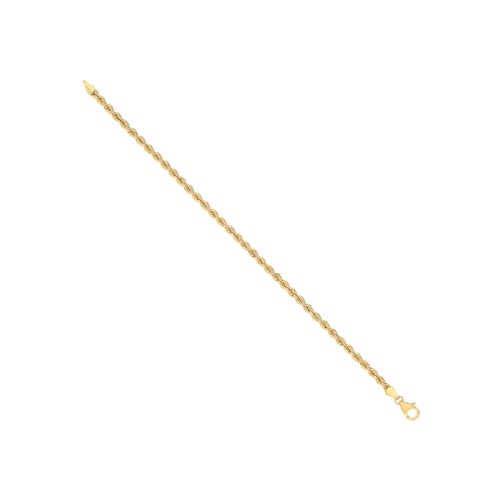 14ct Yellow Gold Hollow Rope 3.3mm Chain