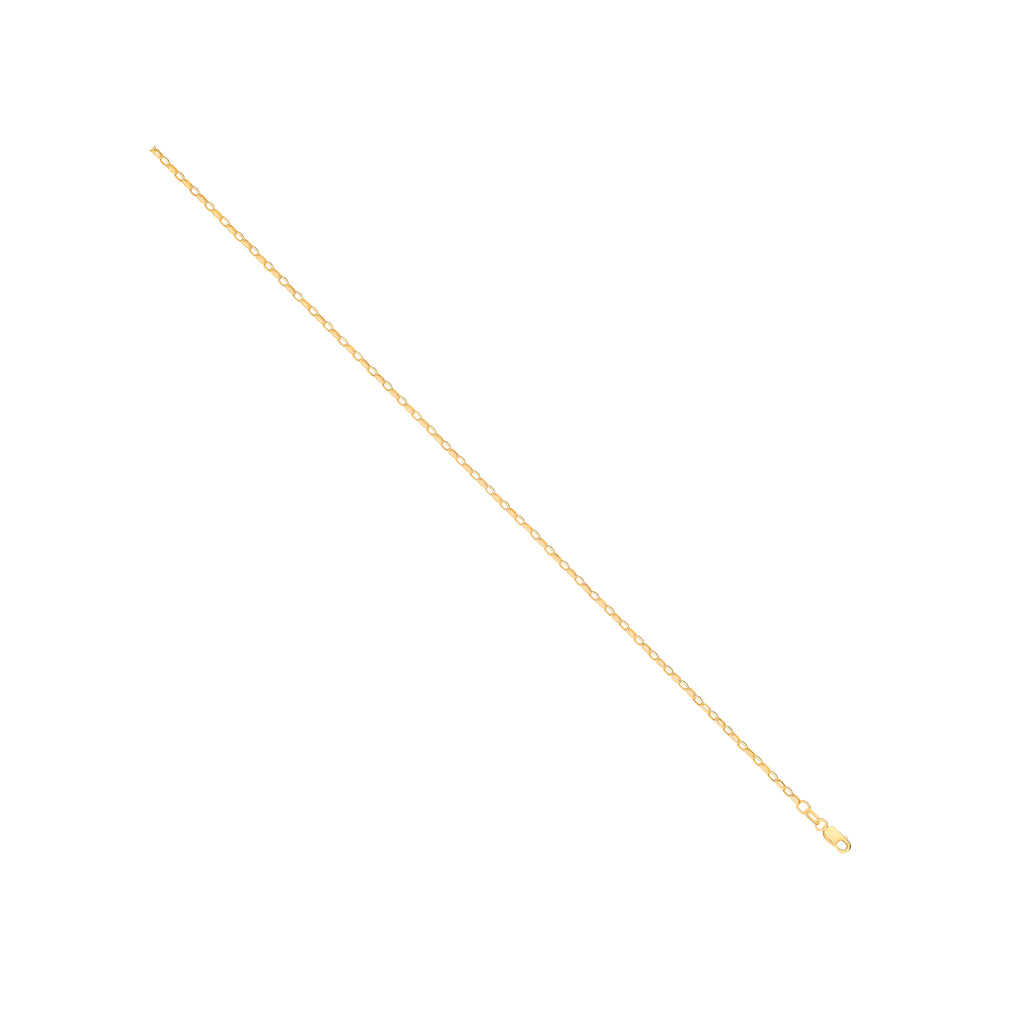 14ct Yellow Gold Hollow Oval Faceted Belcher 2.2mm Chain