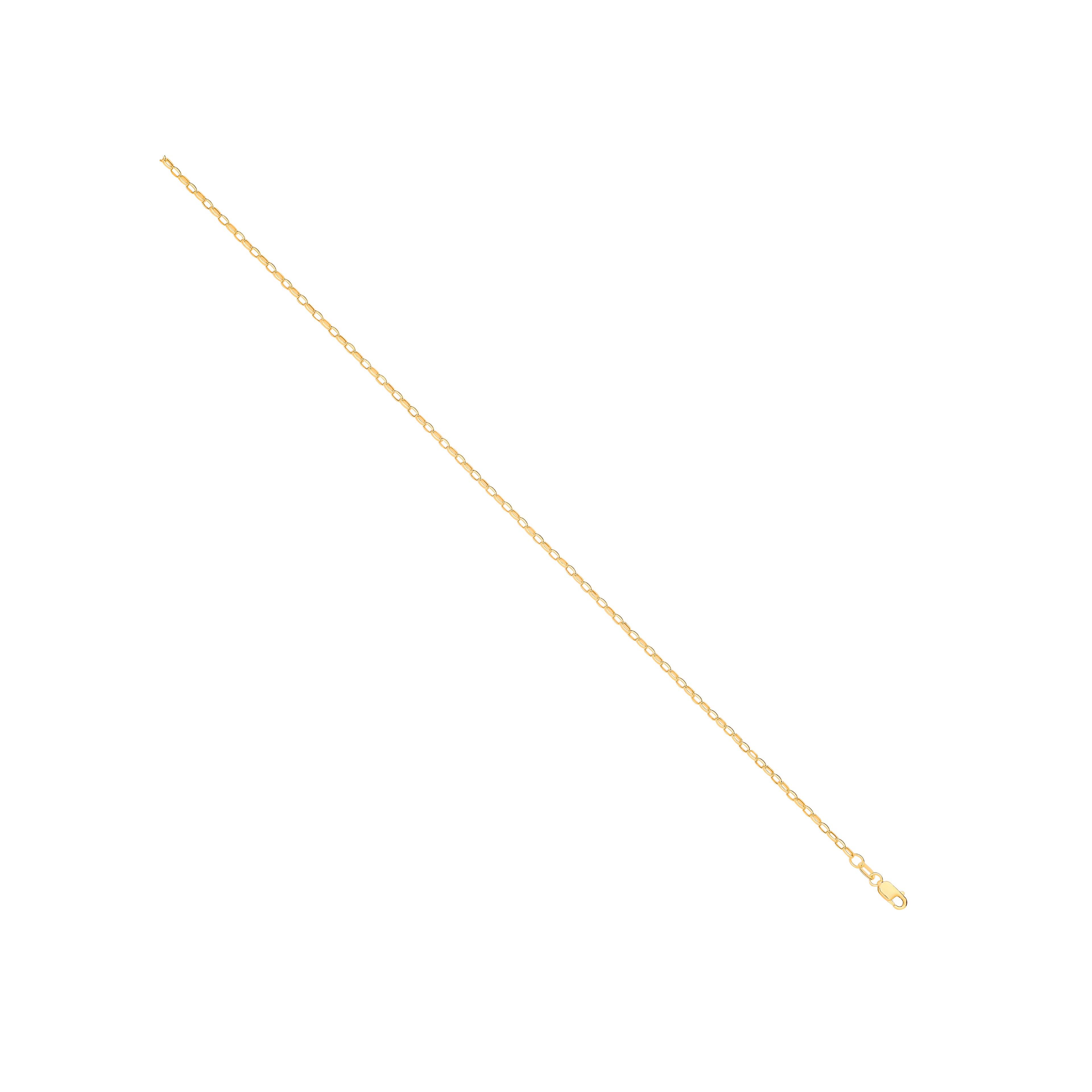 14ct Yellow Gold Hollow Oval Faceted Belcher 2.2mm Chain