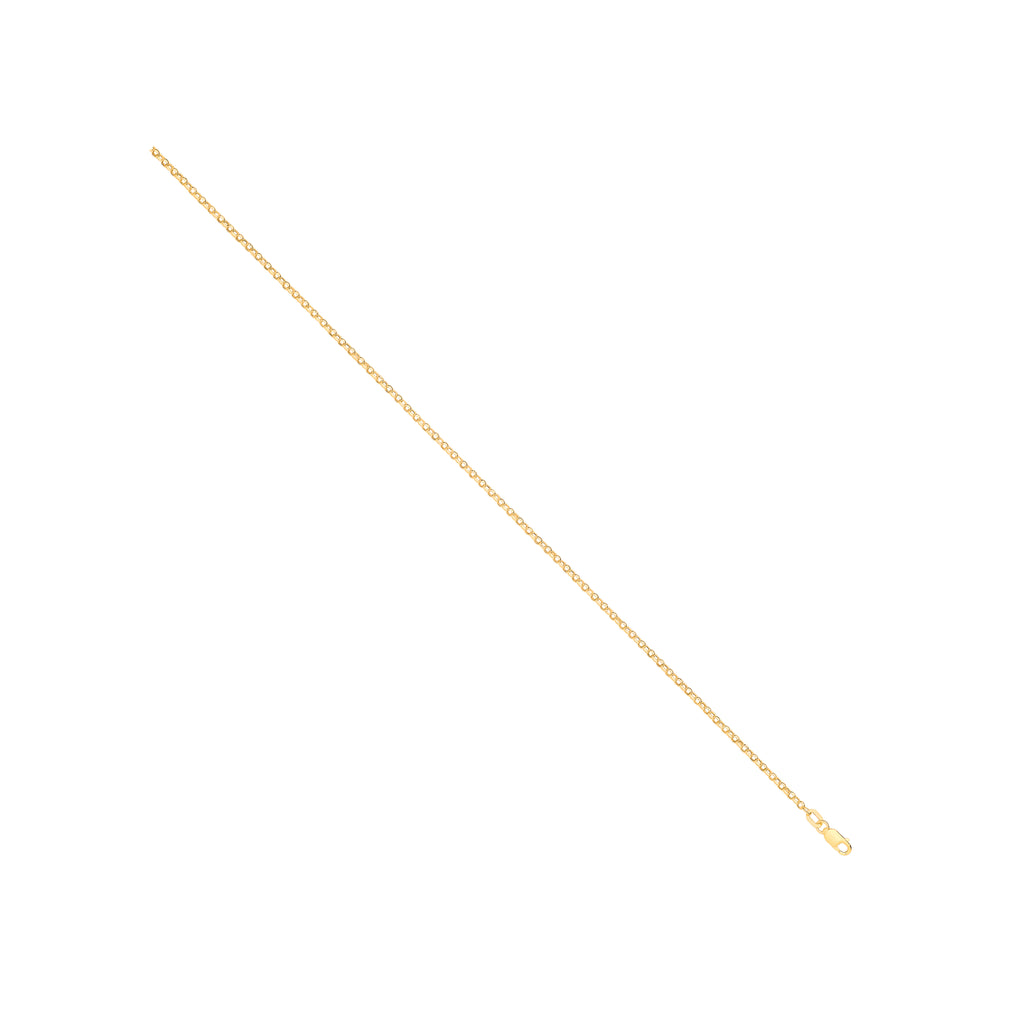14ct Yellow Gold Hollow Round Diamond Cut Belcher 1.9mm Chain