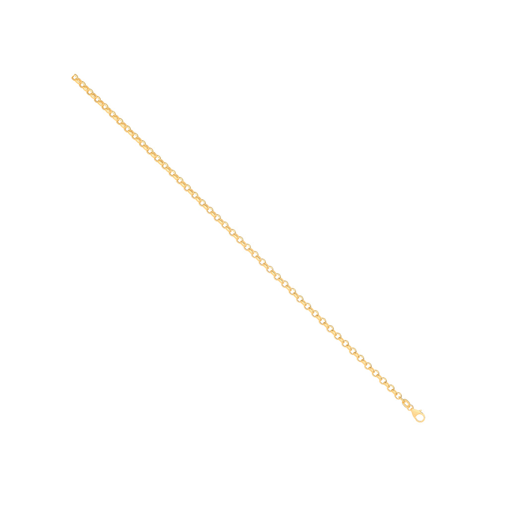 14ct Yellow Gold Hollow Round Diamond Cut Belcher 3.3mm Chain