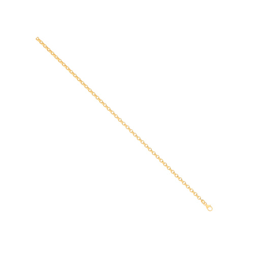 14ct Yellow Gold Hollow Round Diamond Cut Belcher 3.3mm Chain