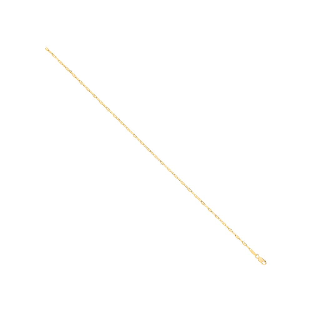 14ct Yellow Gold Hollow Shiny Anchor 2.2mm Chain