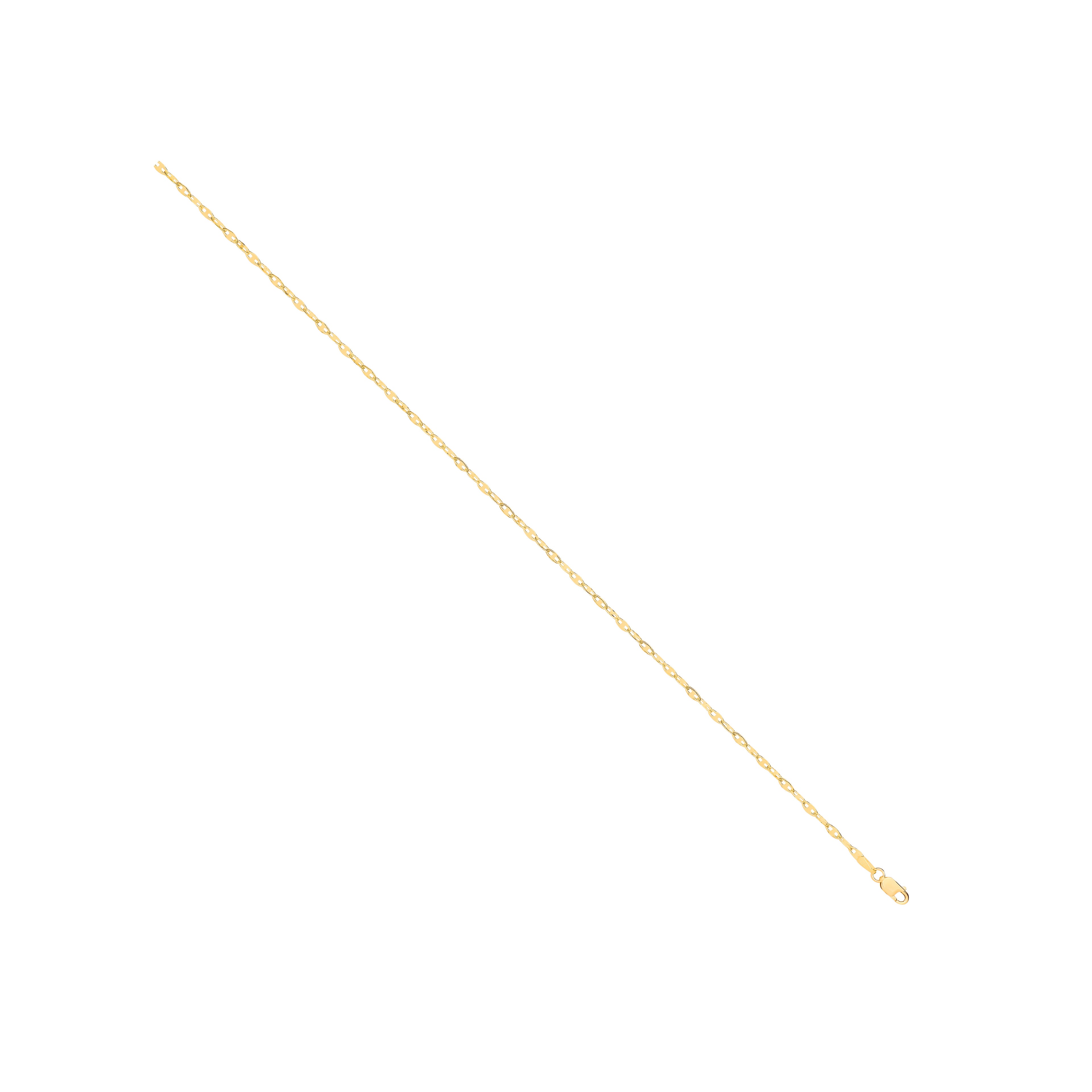 14ct Yellow Gold Hollow Shiny Anchor 2.2mm Chain