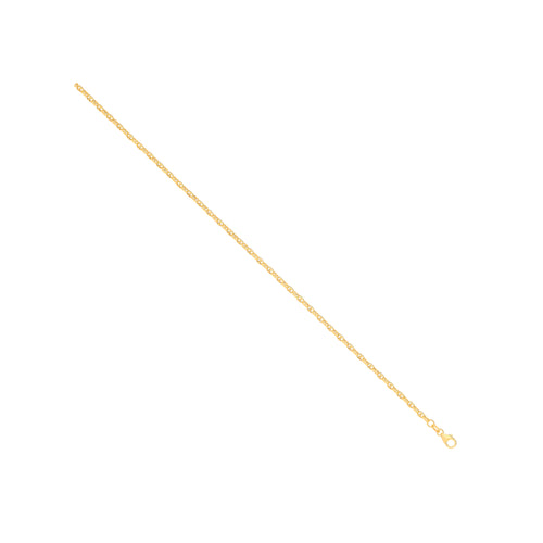 14ct Yellow Gold Hollow Oval Puff Marine 2.7mm Chain