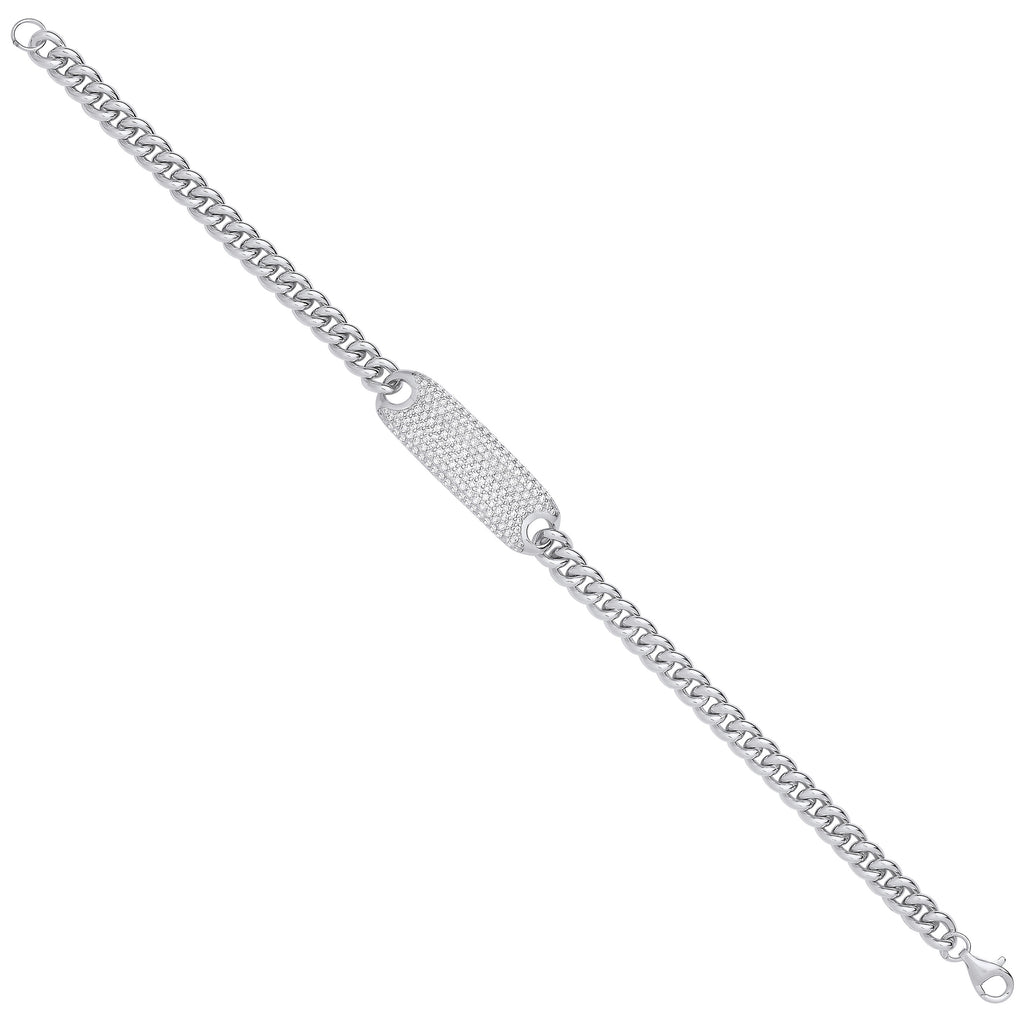 Sterling Silver 5.0mm Curb ID Ladies Bracelet
