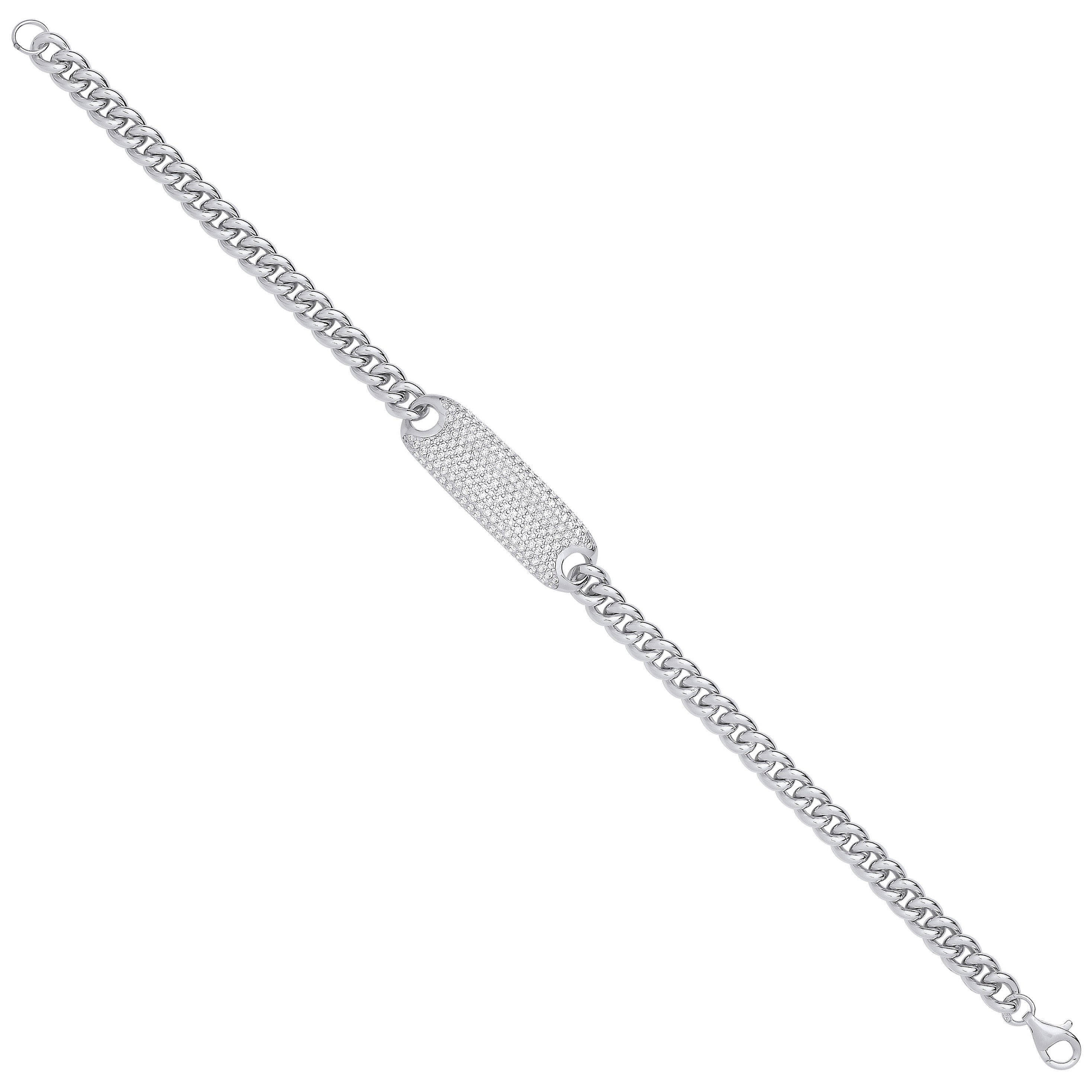 Sterling Silver 5.0mm Curb ID Ladies Bracelet