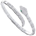 Sterling Silver Cubic Zirconia Snake Ladies 4.7mm Bangle