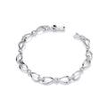 Infinity Style & Rubover Cubic Zirconia Sterling Silver Ladies Bracelet