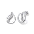 Flat Teardrop Sterling Silver Stud Earrings