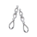 Infinity Style & Rubover Cubic Zirconia Sterling Silver Drop Earrings