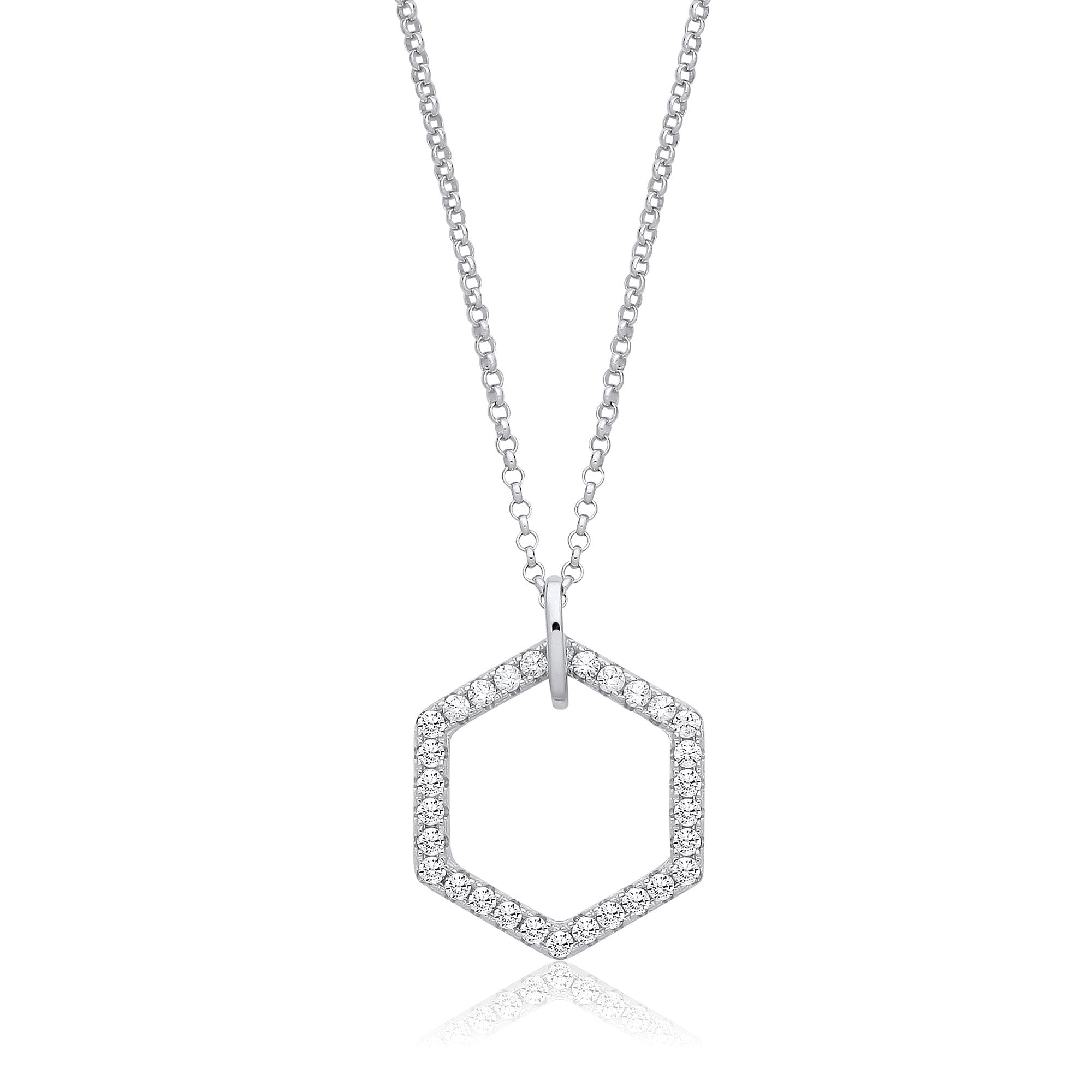Honeycomb Drop Sterling Silver Necklace