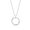 Circle of Life Cubic Zirconia Drop with Oval Belcher Necklace