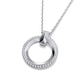 Circle of Life Cubic Zirconia Sterling Silver Pendant with Chain