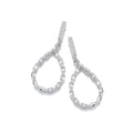 Teardrop Baguette Cubic Zirconias Sterling Silver Drop Earrings