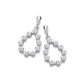 Sterling Silver Rubover Teardrop Cubic Zirconia Earrings