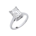 18ct White Gold 5.00ctw Emerald Cut Lab Grown Diamond Ring IGI Certified