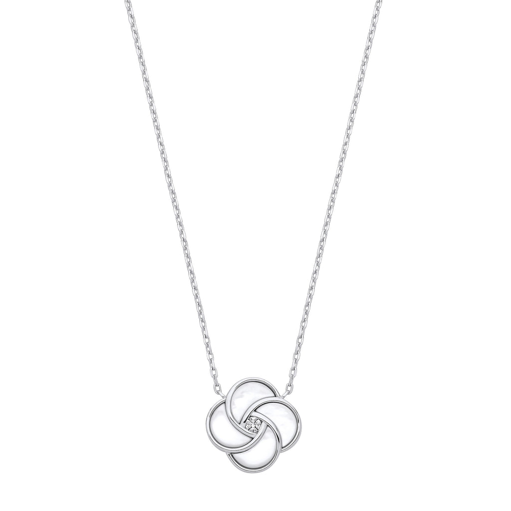 Sterling Silver White Shell Swirl Necklace