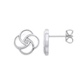Sterling Silver White Shell Swirl Stud Earrings