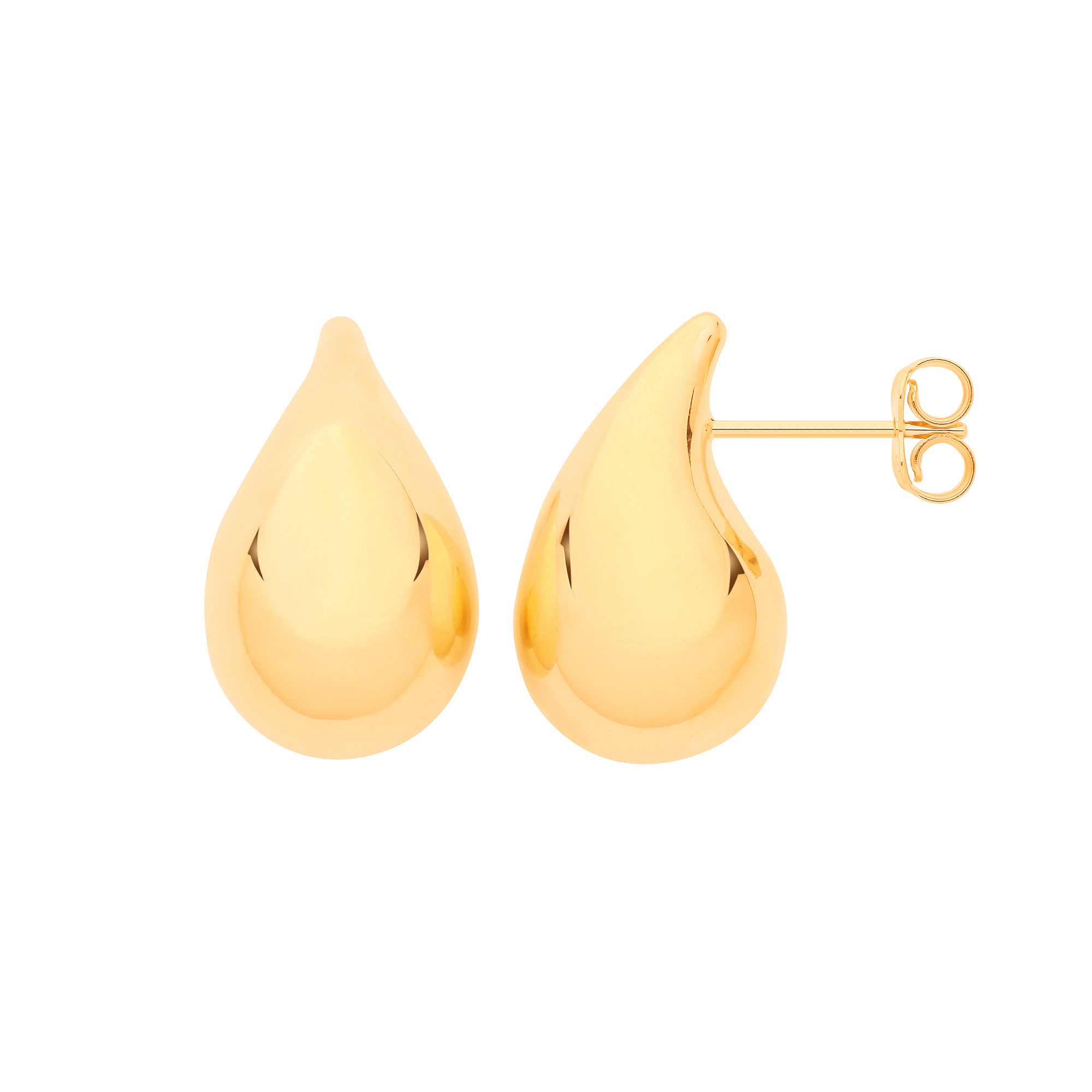 9ct Yellow Gold Large Teardrop Studs