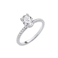 18ct White Gold 1.21ctw Oval Lab Grown Hidden Halo Diamond Ring IGI Certified