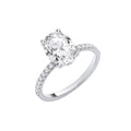 18ct White Gold 2.24ctw Oval Lab Grown Hidden Halo Diamond Ring IGI Certified