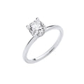 18ct White Gold 1.05ctw Solitaire Lab Grown Hidden Halo Diamond Ring IGI Certified