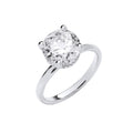 18ct White Gold 3.08ctw Solitaire Lab Grown Hidden Halo Diamond Ring IGI Certified