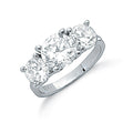 Sterling Silver Claw Set Cubic Zirconia Trilogy Ring