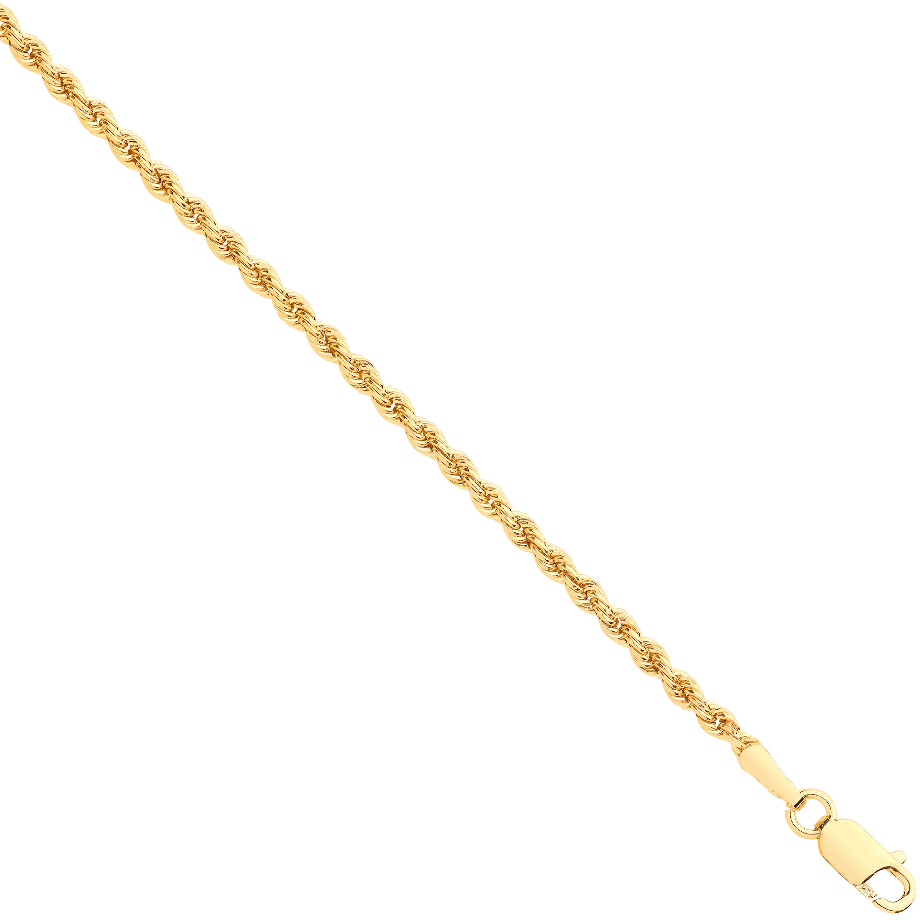 9ct Yellow Gold 2.0mm Hollow Rope Chain