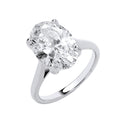 18ct White Gold 5.00ctw Oval Cut Lab Grown Diamond Ring IGI Certified