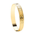 9ct Yellow Gold 10mm Diamond Cut Slave Round Bangle