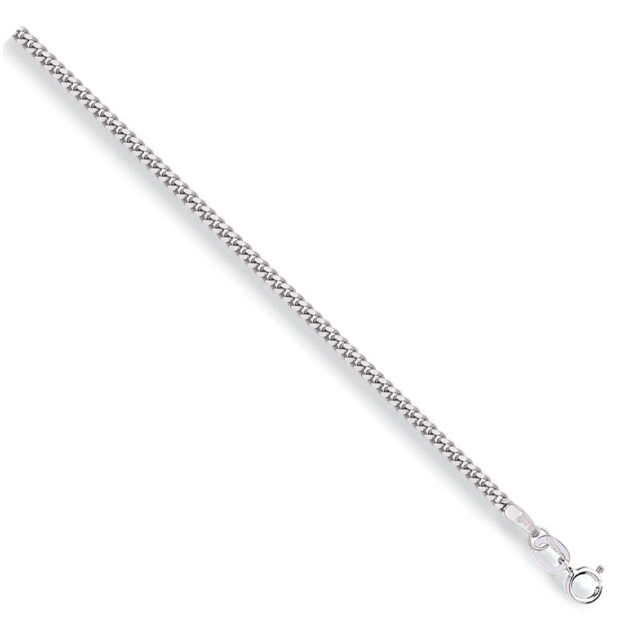 9ct White Gold 2.0mm Traditional Classic Curb Chain