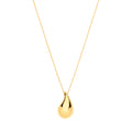 9ct Yellow Gold Puffed Teardrop Pendant Chain