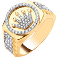 9ct Yellow Gold Cubic Zirconia Crown Ring