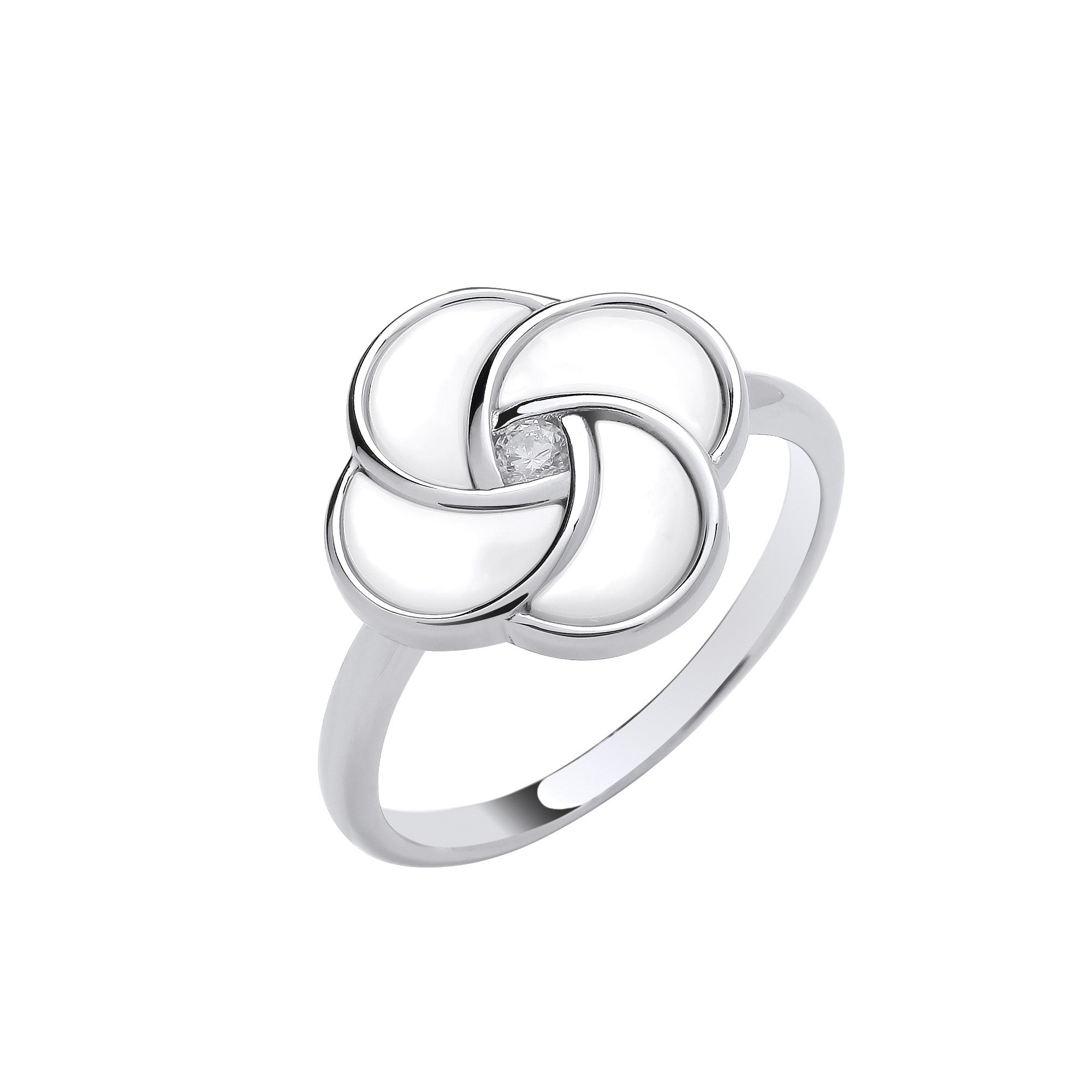 Sterling Silver White Shell Swirl Ring