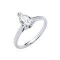 18ct White Gold 1.00ctw Pear Cut Lab Grown Diamond Ring IGI Certified