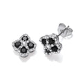 Black Four Leaf Clover Cubic Zirconia Stud Earrings